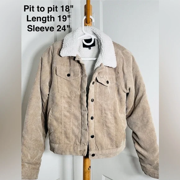 Khaki Corduroy Jacket Size Small - Picture 2 of 9